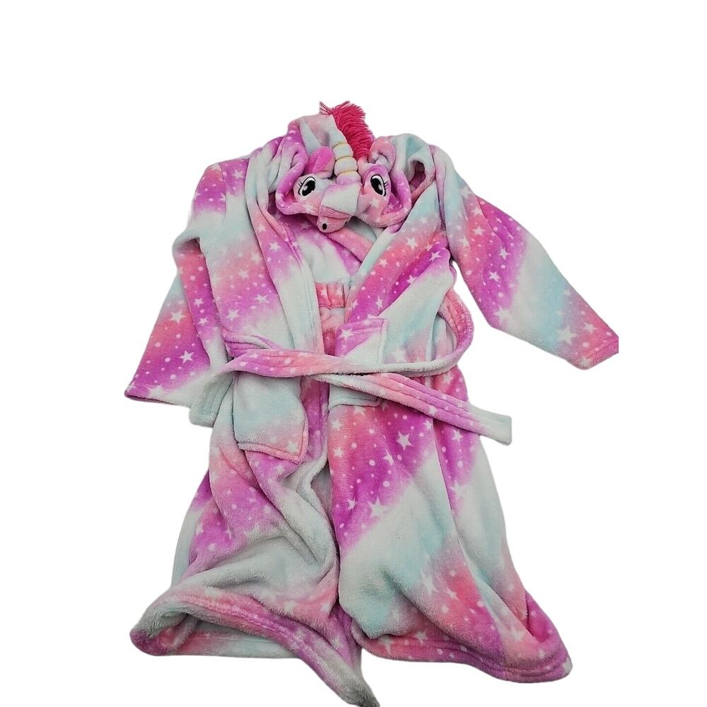 Pink Unicorn Robe Hooded Plush Robe